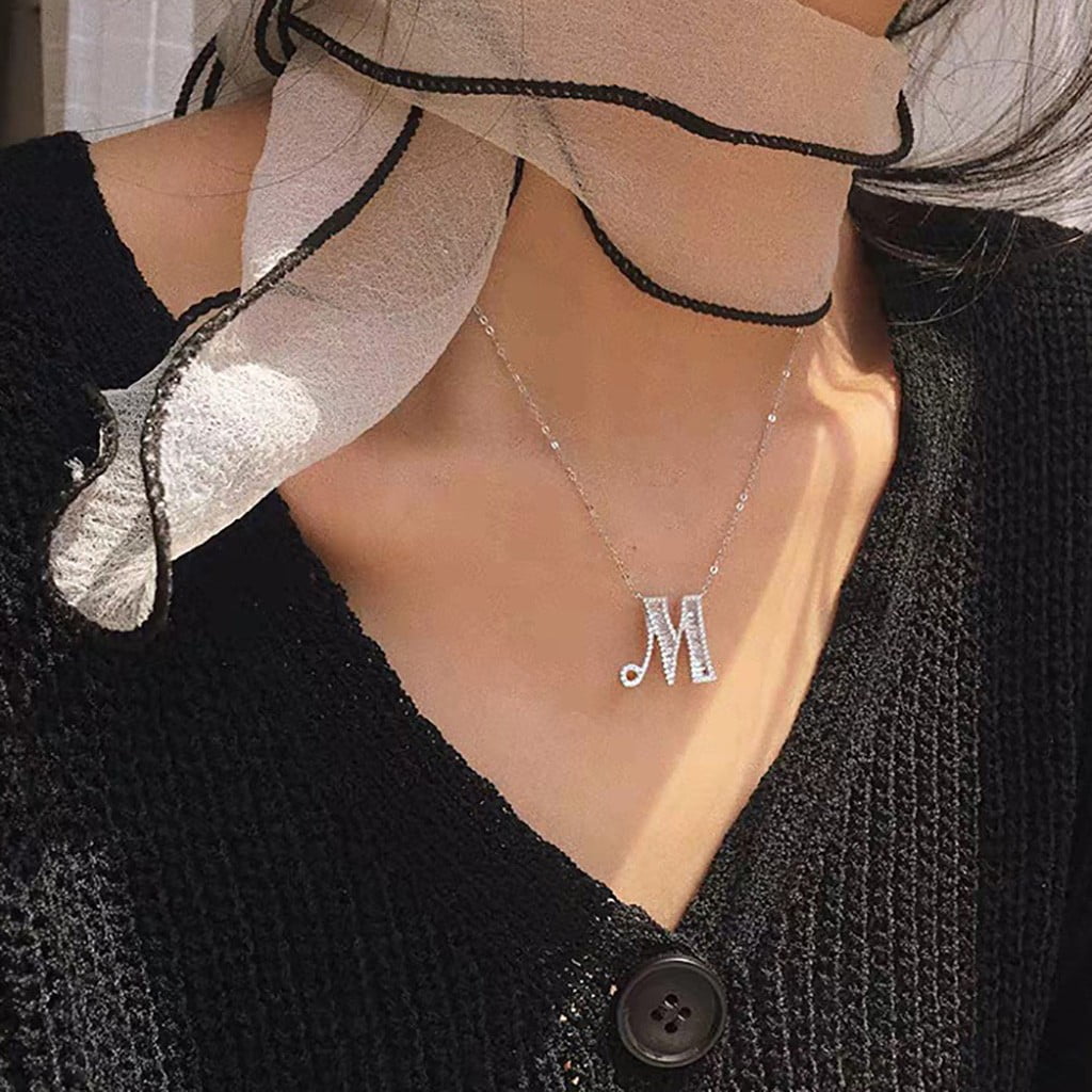 Mixed Metal Script Initial Necklace – Be Monogrammed